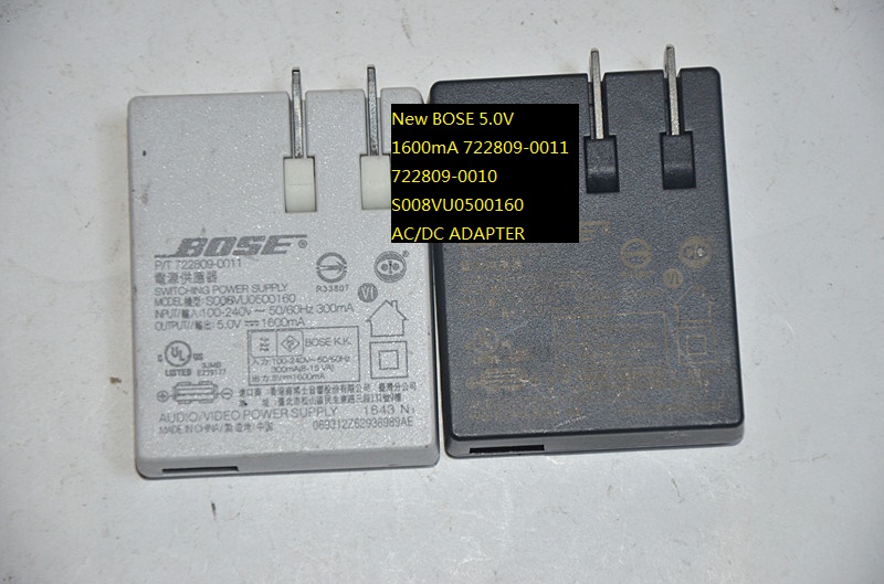 New BOSE 5.0V 1600mA 722809-0011 722809-0010 S008VU0500160 AC/DC ADAPTER POWER SUPPLY